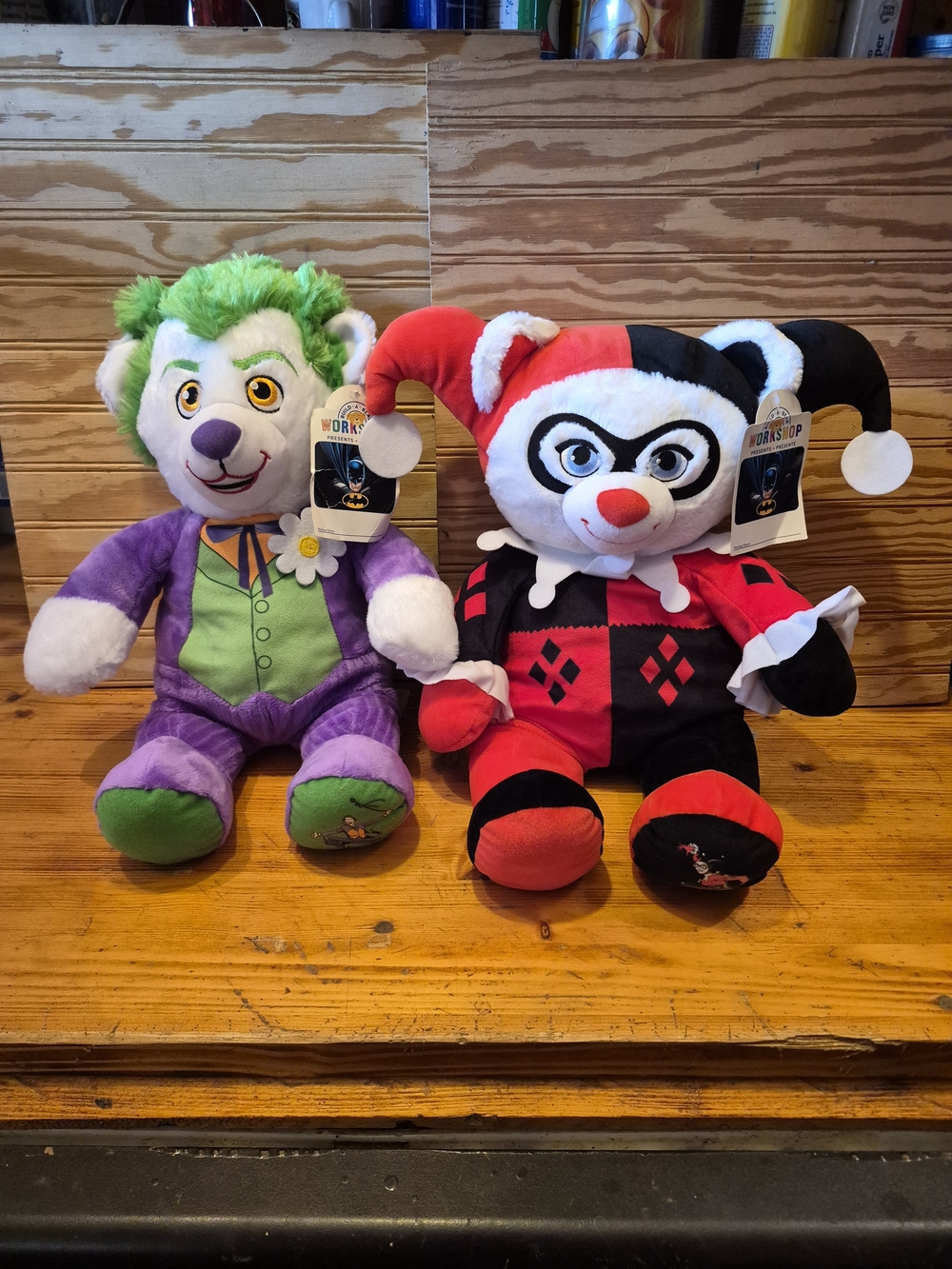 RARE DC Comics Build-A-Bear Duo! Joker & Harley Quinn Plush Set
